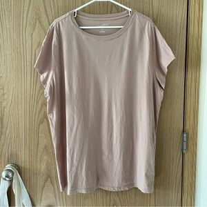 Universal Thread Short Sleeve Longline Tee - Pale Pink Neutral Beige T-Shirt